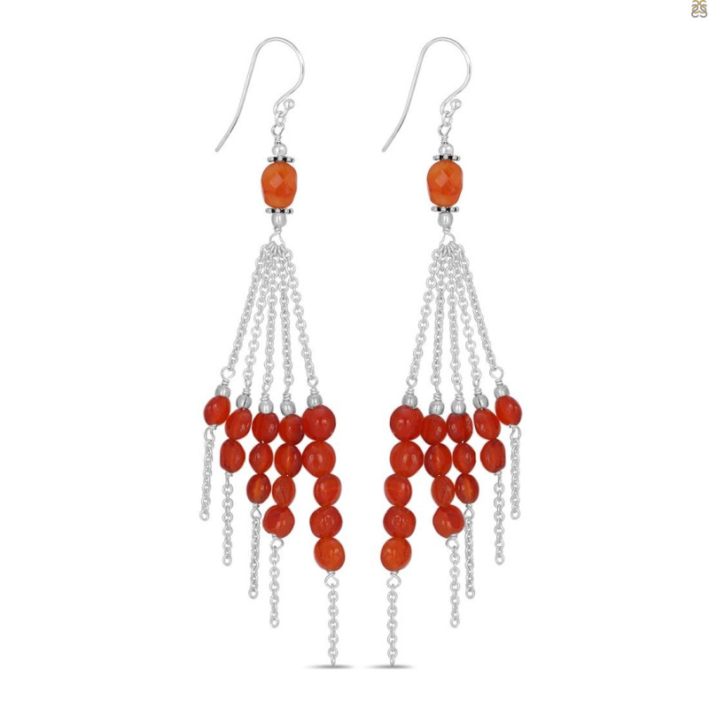 Carnelian Beaded Earring BDD-3-114