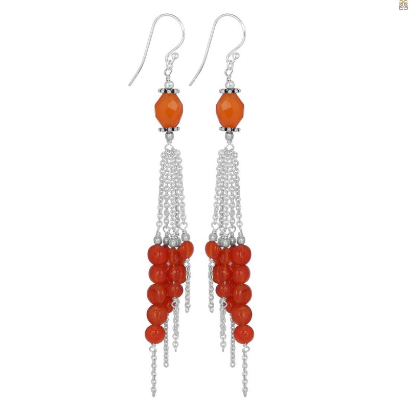 Carnelian Beaded Earring BDD-3-114