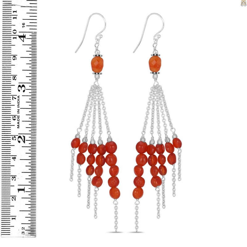 Carnelian Beaded Earring
