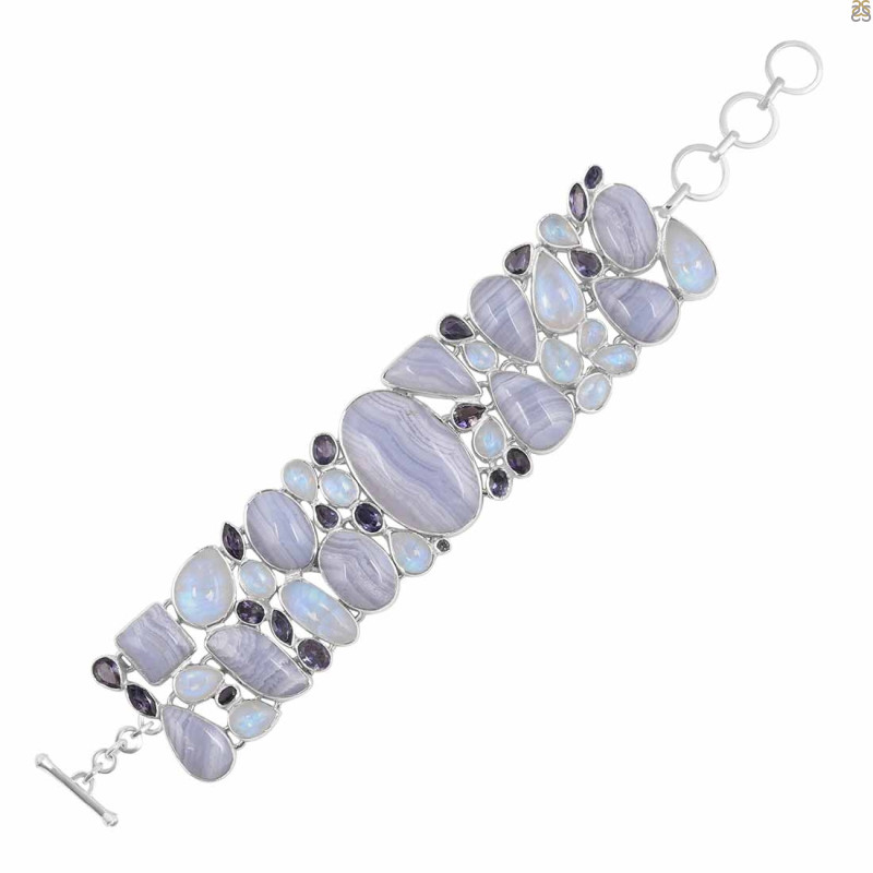Blue Lace Agate Bracelet-BJ BLA-11-1