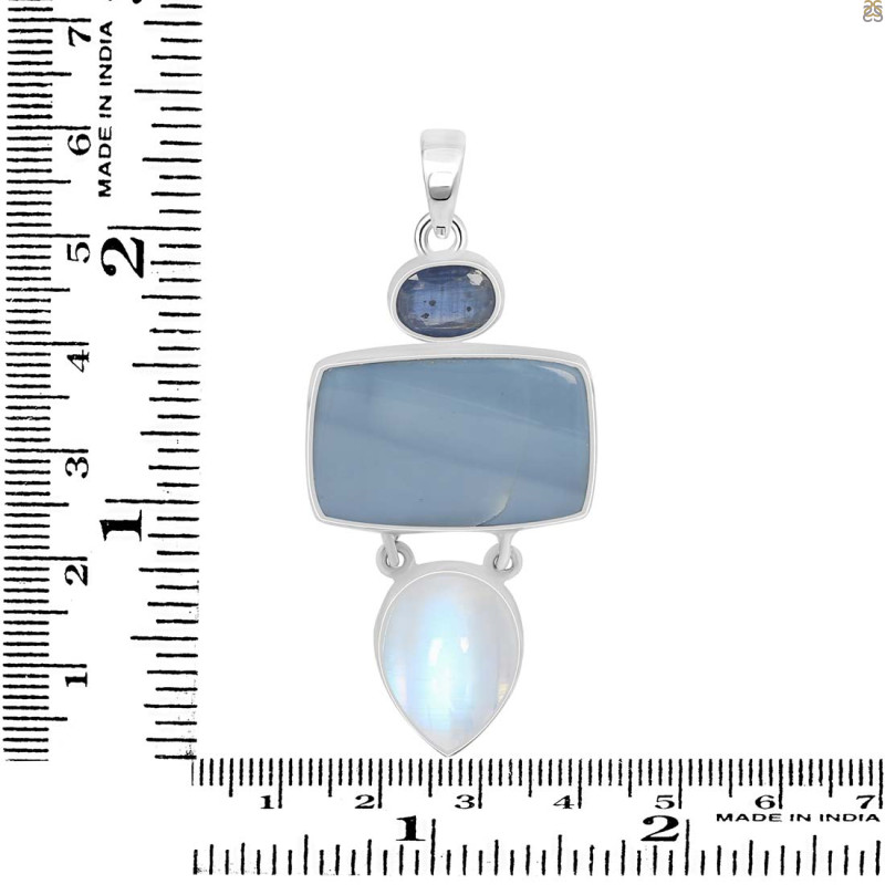 Blue Opal/Moonstone/Kyanite Pendant-2SP BLO-1-47