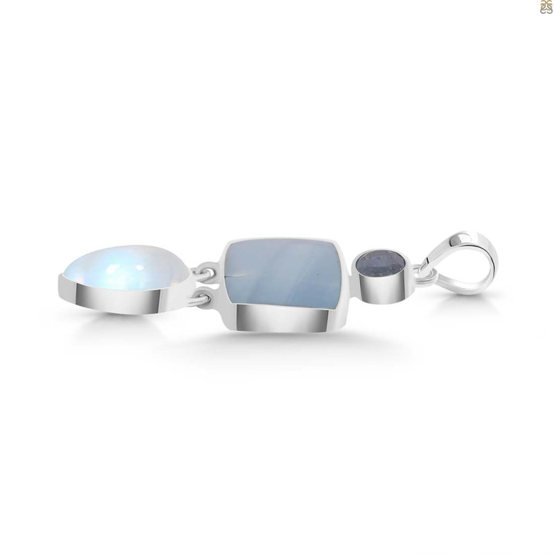 Blue Opal/Moonstone/Kyanite Pendant-2SP BLO-1-47