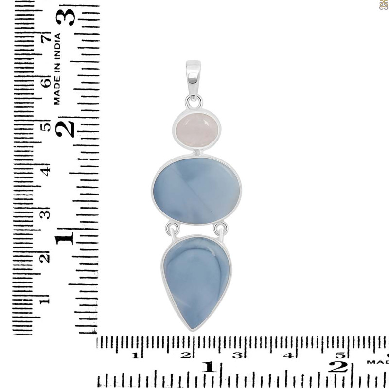 Blue Opal/Moonstone Pendant-2SP BLO-1-61