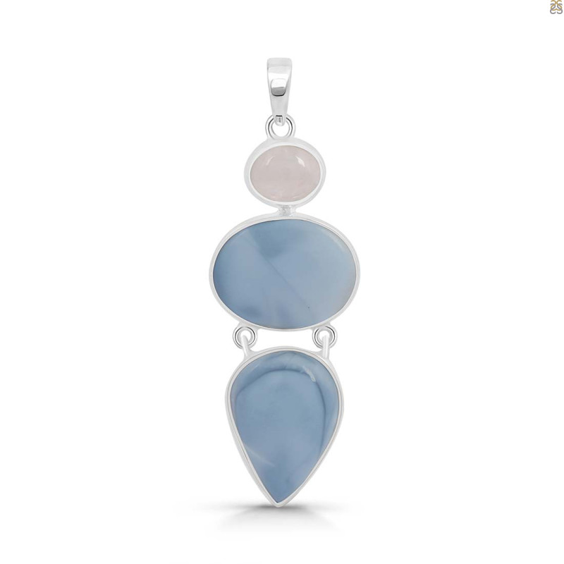 Blue Opal/Moonstone Pendant-2SP BLO-1-61