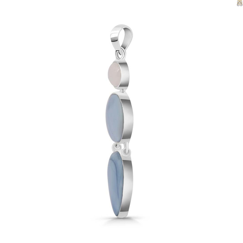 Blue Opal/Moonstone Pendant-2SP