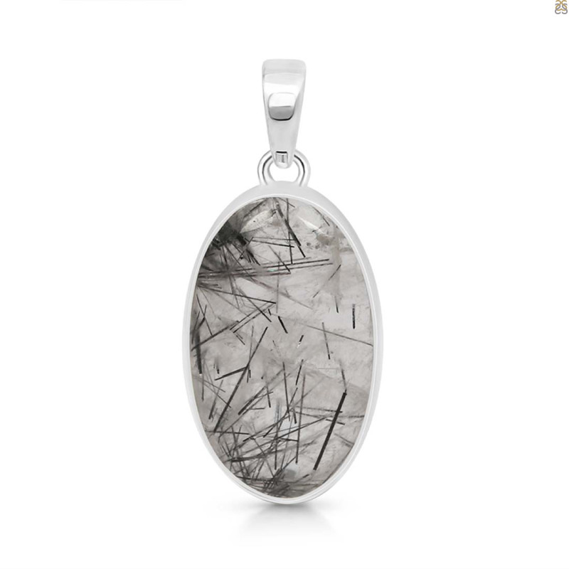 Black Rutile Pendant-SP BLR-1-17