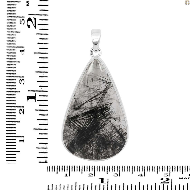 Black Rutile Pendant-SP BLR-1-35