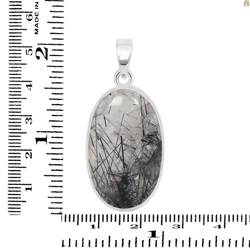 Black Rutile Pendant-SP BLR-1-5
