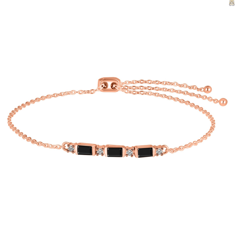 Black Tourmaline & White Topaz Bracelet
