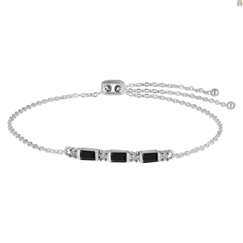 Black Tourmaline & White Topaz Bracelet BLS-RDB-139.