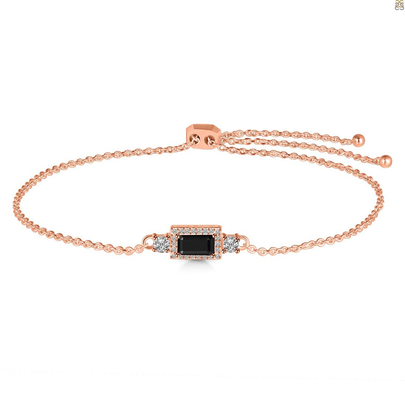 Black Tourmaline & White Topaz Bracelet