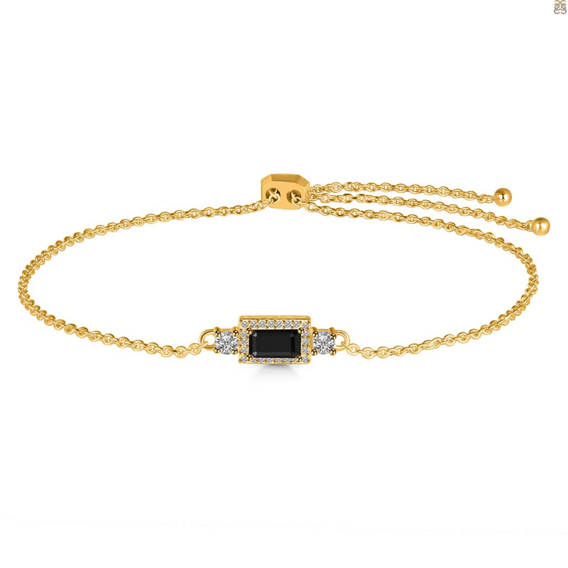 Black Tourmaline & White Topaz Bracelet BLS-RDB-140.