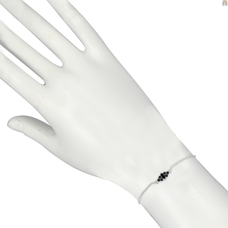 Black Tourmaline Bracelet With Adjustable Camera Lock