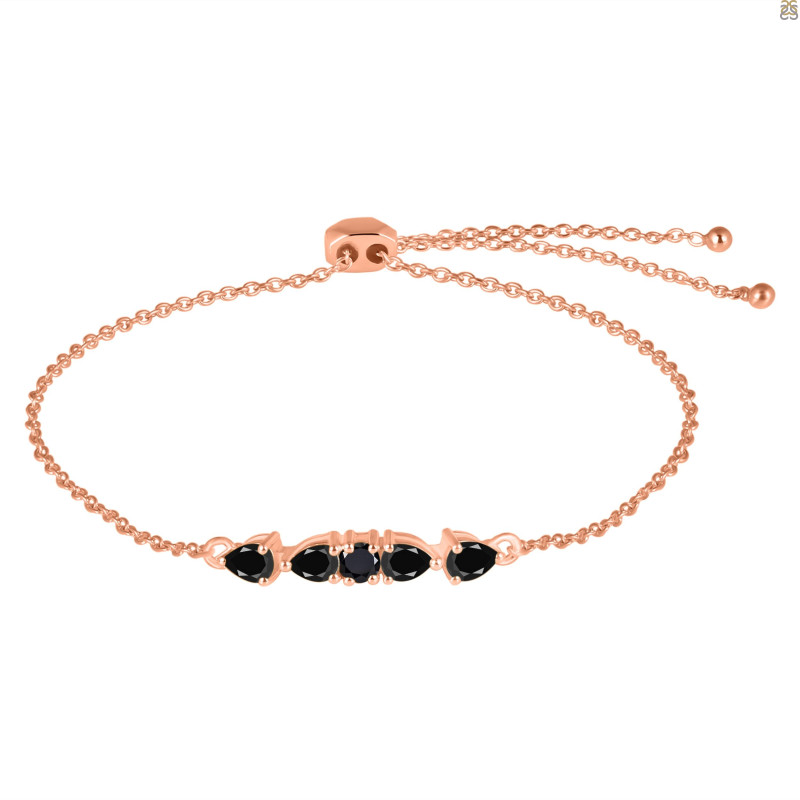 Black Tourmaline Bracelet With Adjustable Camera Lock BLS-RDB-150.