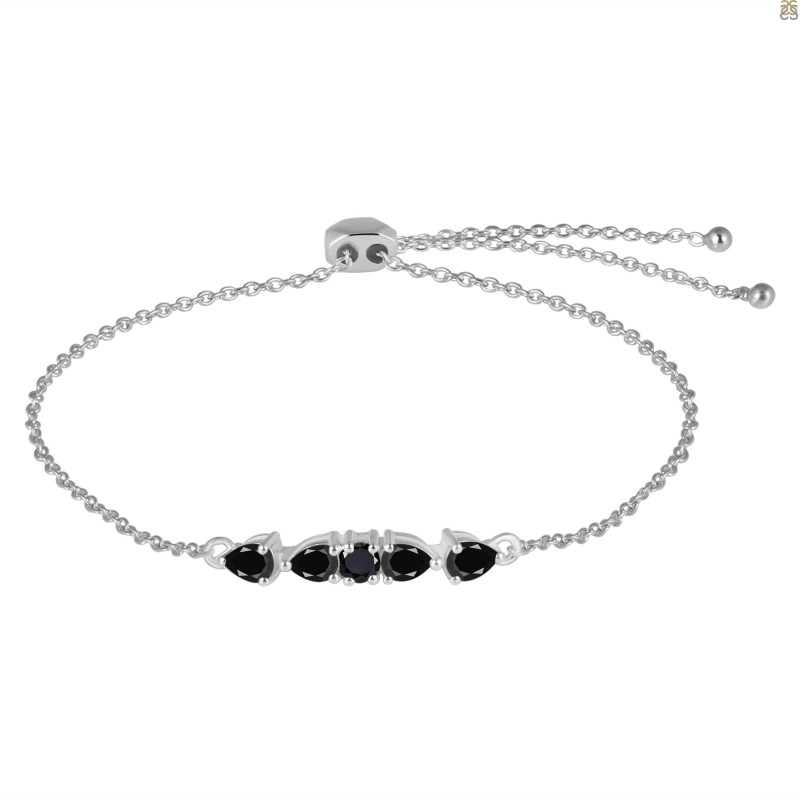 Black Tourmaline Bracelet With Adjustable Camera Lock BLS-RDB-150.