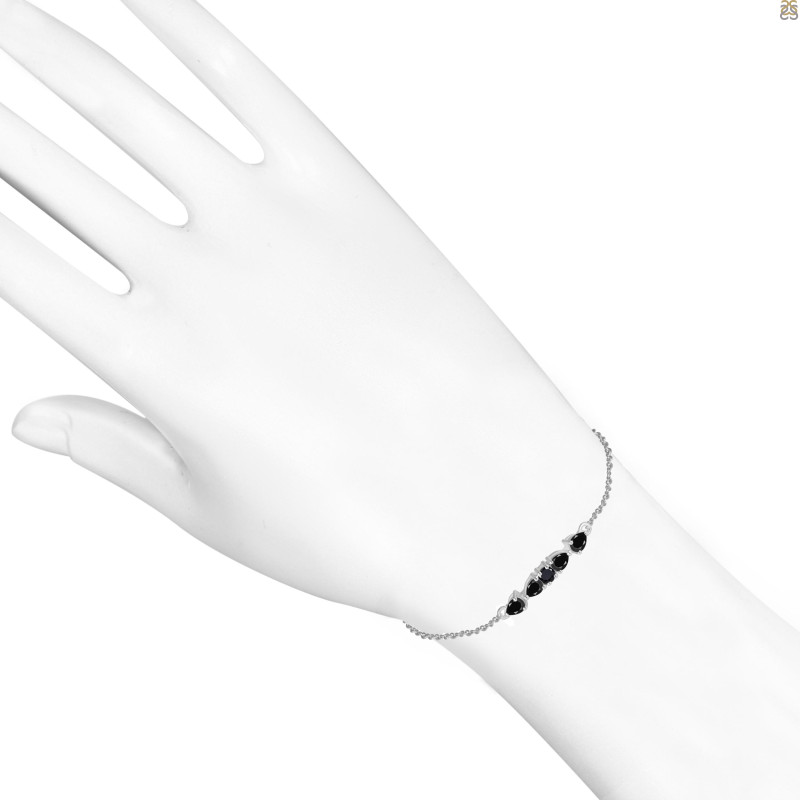 Black Tourmaline Bracelet With Adjustable Camera Lock