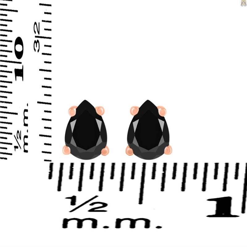 Black Tourmaline Stud Earring BLS-RDE-1174.