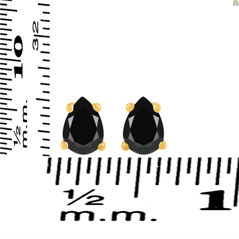 Black Tourmaline Stud Earring BLS-RDE-1174.