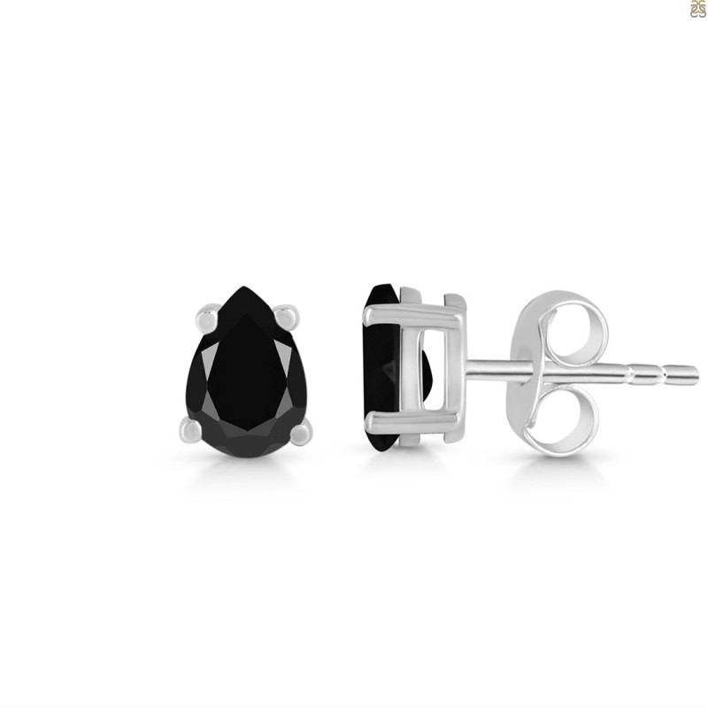Black Tourmaline Stud Earring