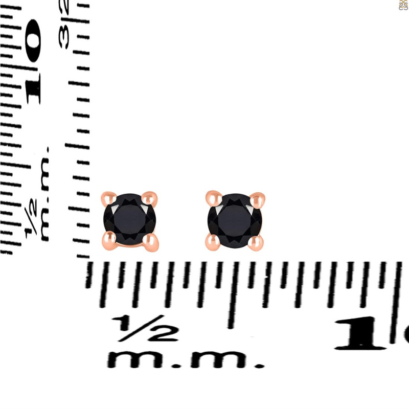Black Tourmaline Stud Earring BLS-RDE-1296.