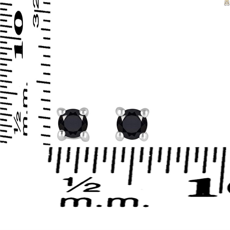 Black Tourmaline Stud Earring BLS-RDE-1296.
