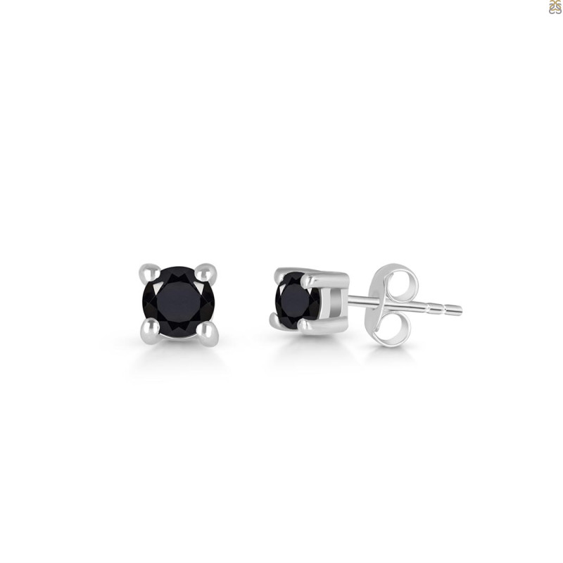 Black Tourmaline Stud Earring