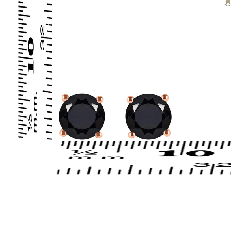 Black Tourmaline Stud Earring BLS-RDE-1349.