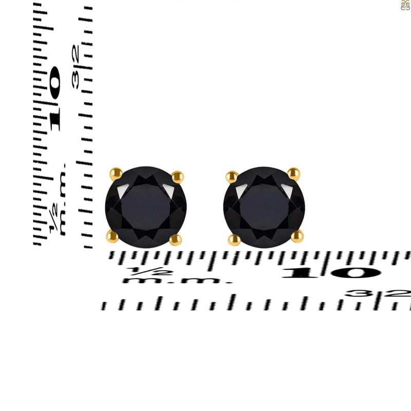 Black Tourmaline Stud Earring BLS-RDE-1349.