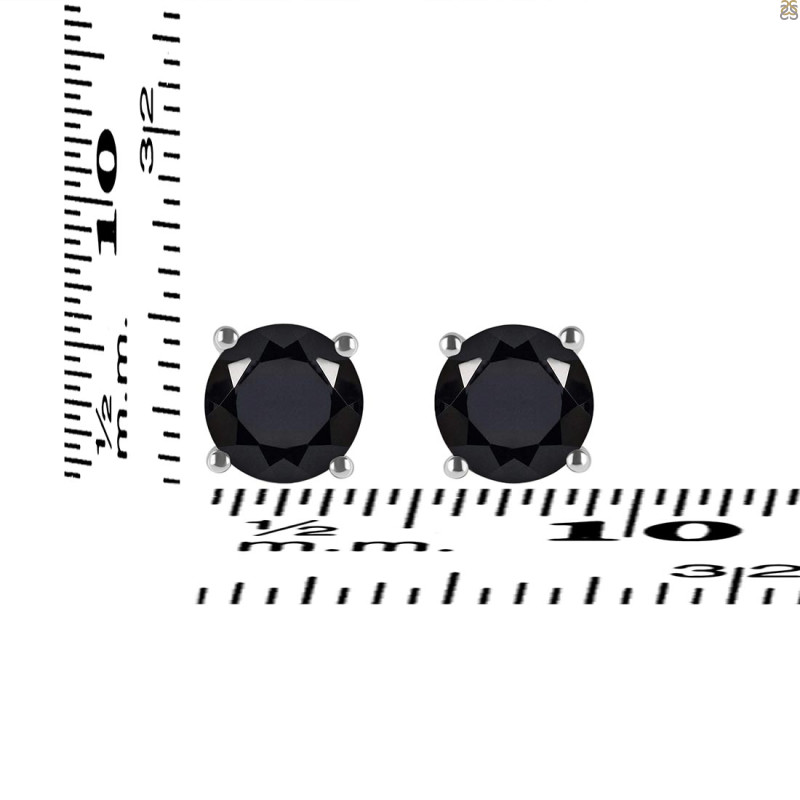 Black Tourmaline Stud Earring BLS-RDE-1349.