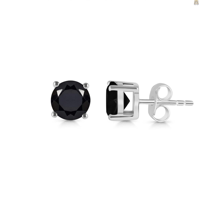 Black Tourmaline Stud Earring