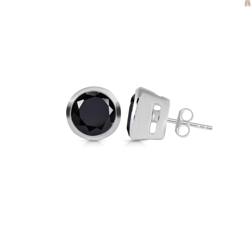 Black Tourmaline Stud Earring