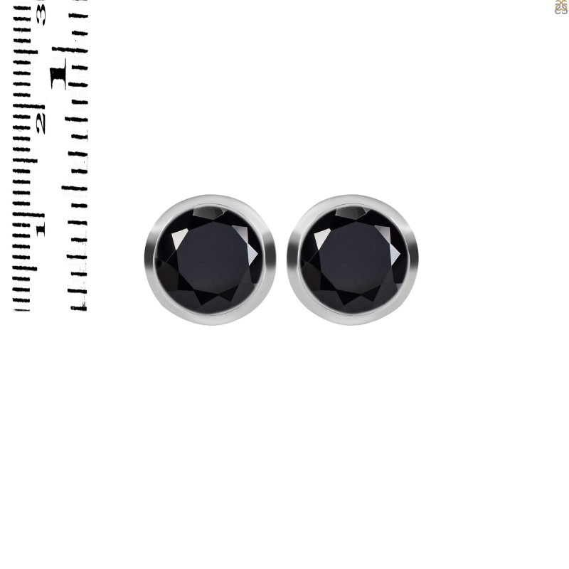 Black Tourmaline Stud Earring BLS-RDE-1426.