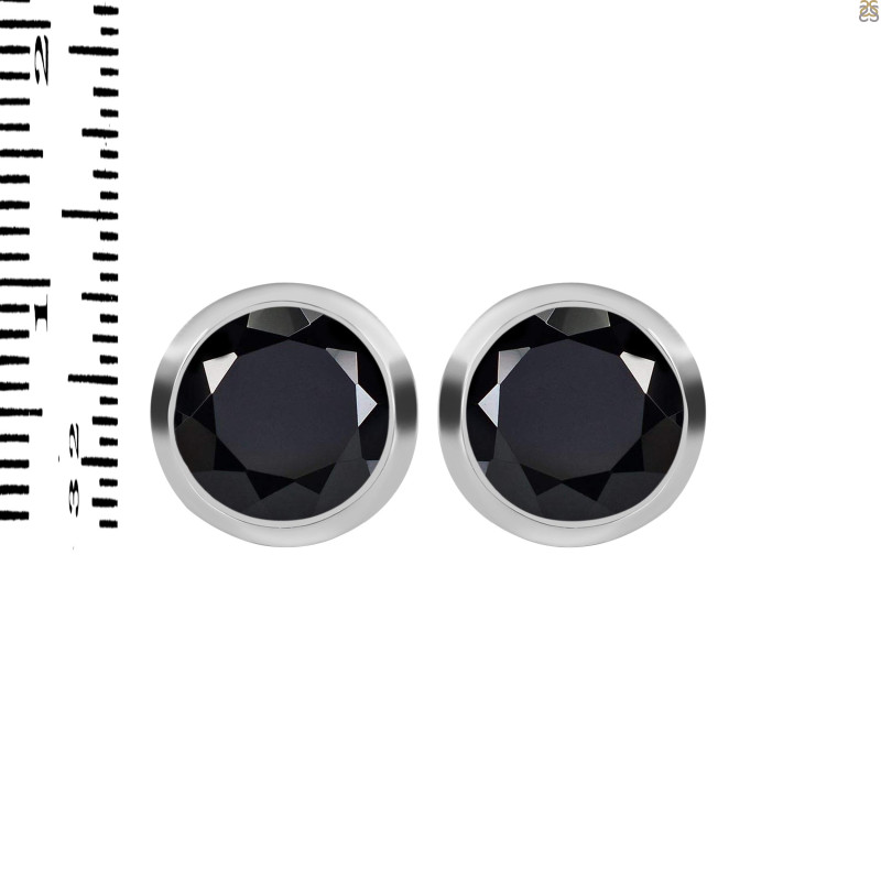 Black Tourmaline Stud Earring BLS-RDE-1434.