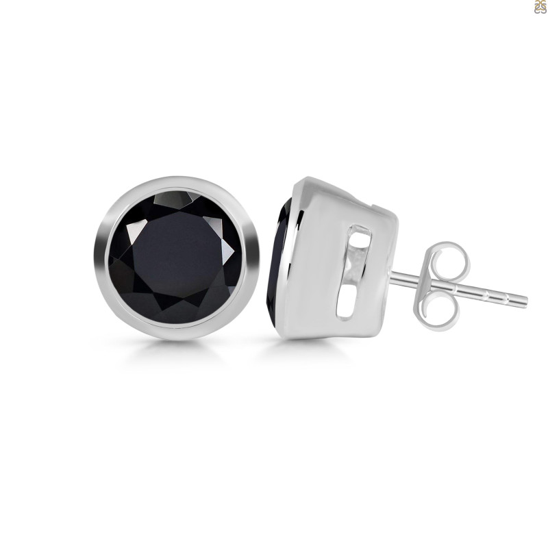 Black Tourmaline Stud Earring