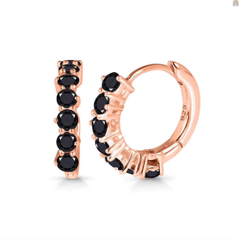 Black Tourmaline Hoop Hoop Earring BLS-RDE-1473.