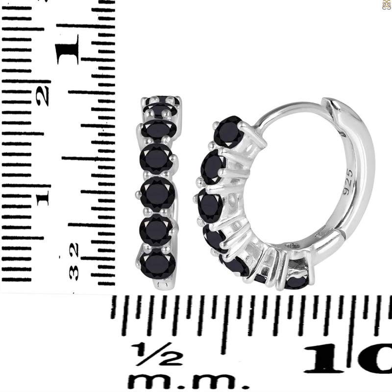 Black Tourmaline Hoop Hoop Earring BLS-RDE-1473.