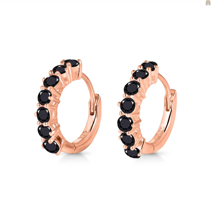 Black Tourmaline Hoop Hoop Earring BLS-RDE-1473.