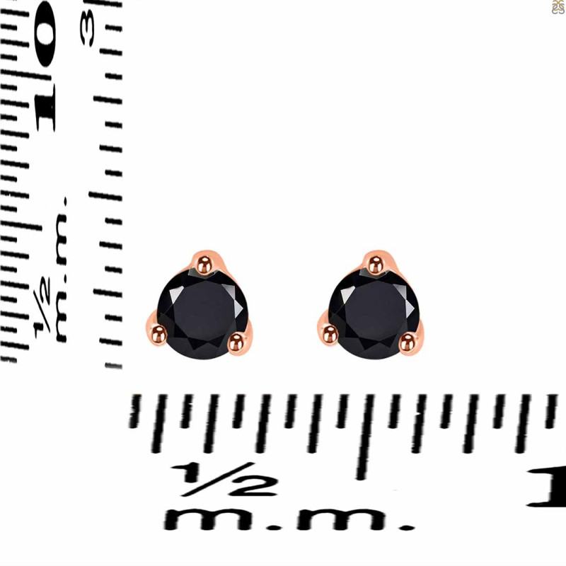Black Tourmaline Stud Earring BLS-RDE-1517.
