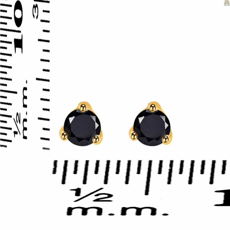 Black Tourmaline Stud Earring BLS-RDE-1517.