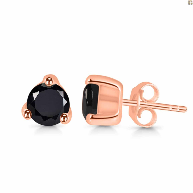 Black Tourmaline Stud Earring BLS-RDE-1517.