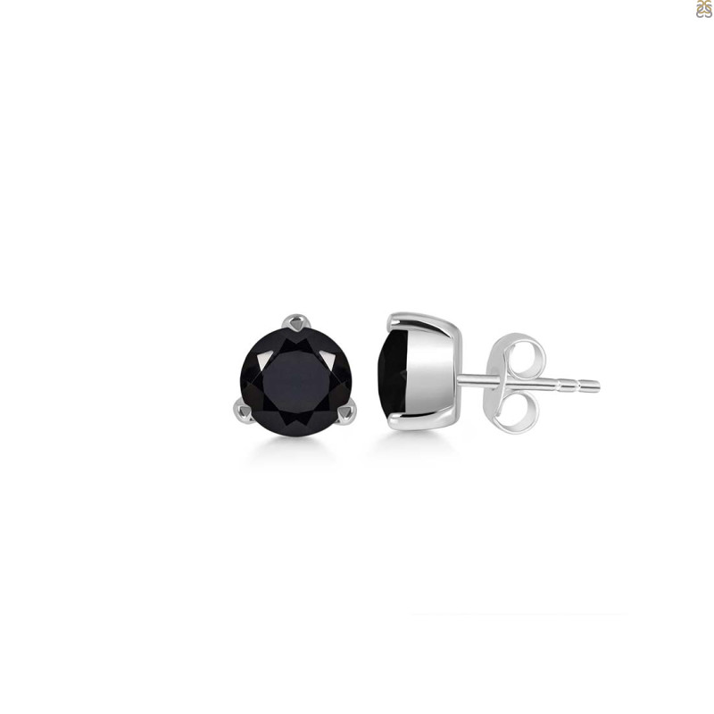 Black Tourmaline Stud Earring