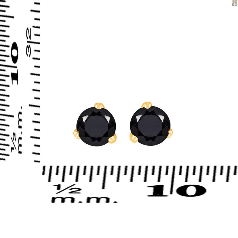 Black Tourmaline Stud Earring BLS-RDE-1565.