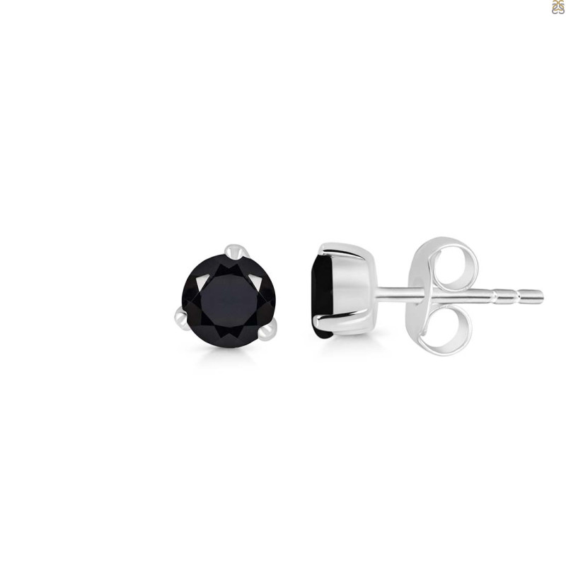 Black Tourmaline Stud Earring
