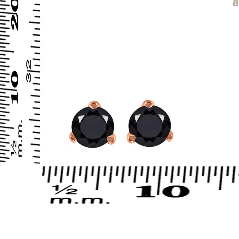 Black Tourmaline Stud Earring BLS-RDE-1566.