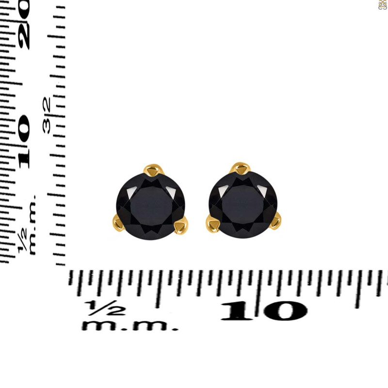 Black Tourmaline Stud Earring BLS-RDE-1566.