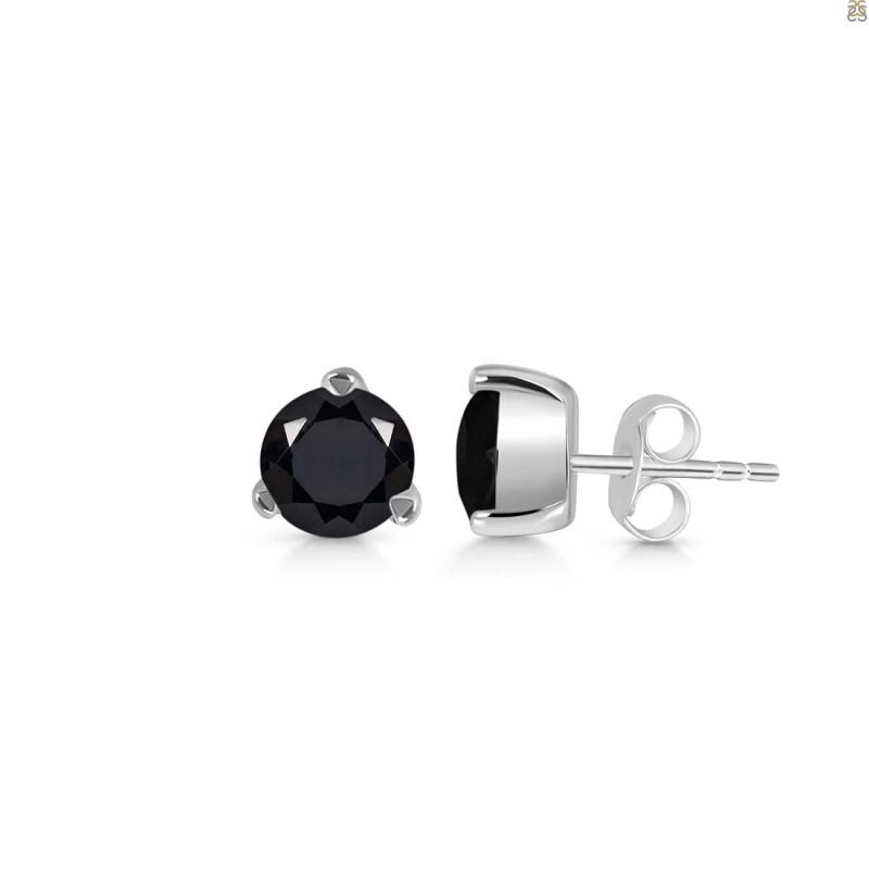 Black Tourmaline Stud Earring
