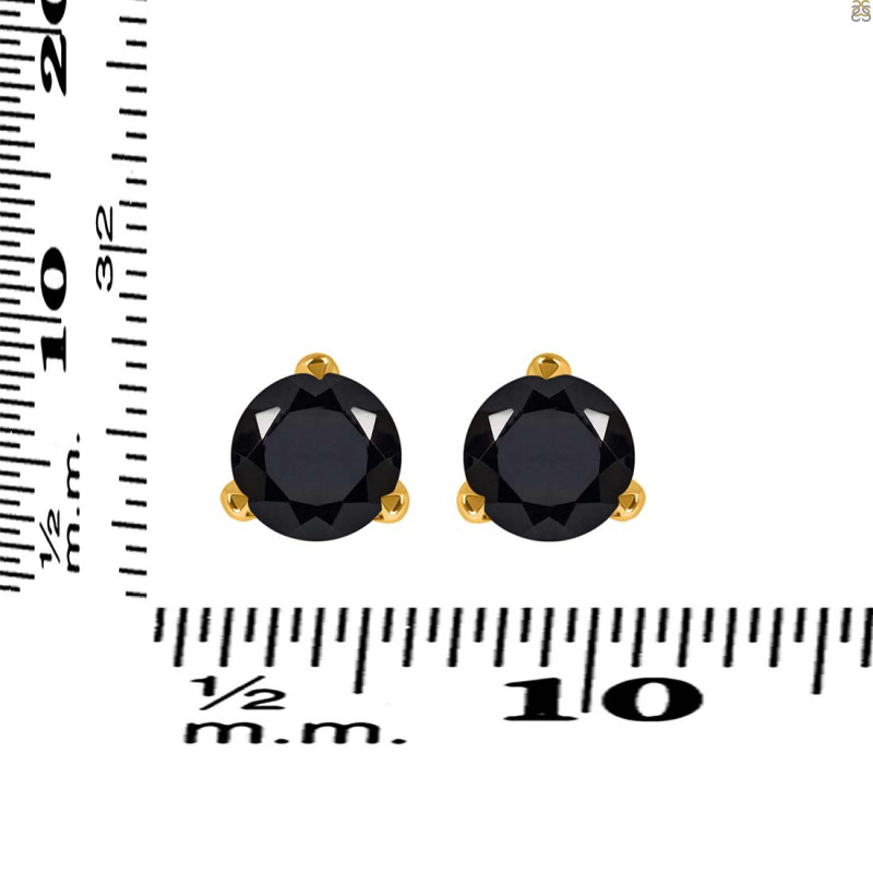 Black Tourmaline Stud Earring BLS-RDE-1567.