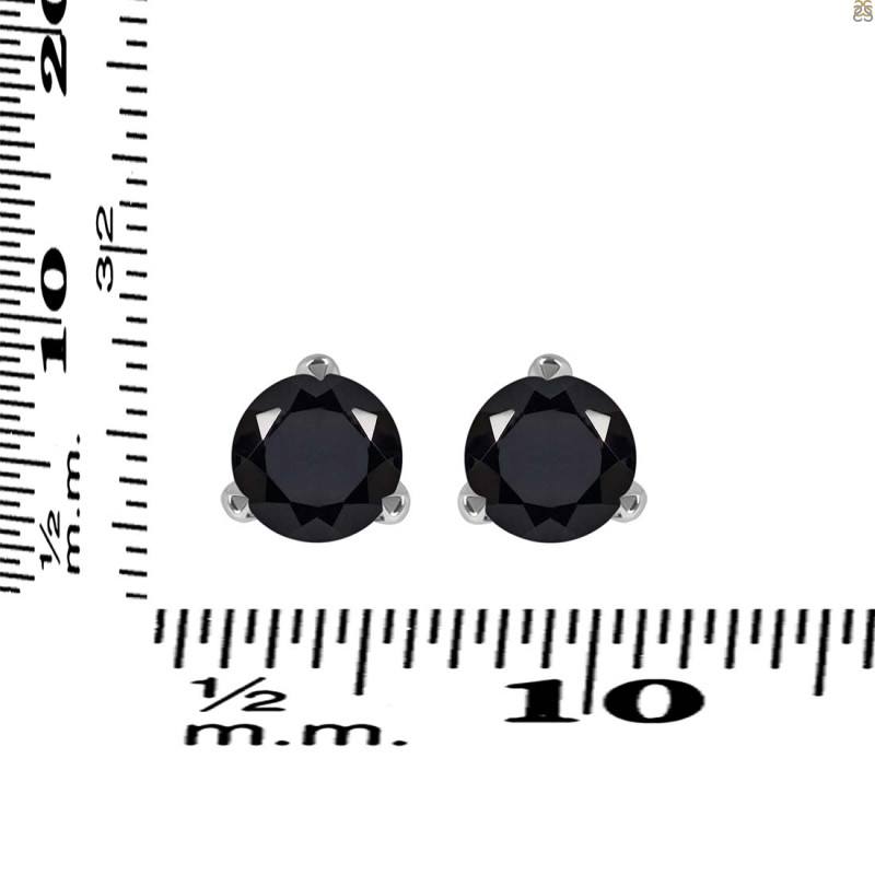 Black Tourmaline Stud Earring BLS-RDE-1567.