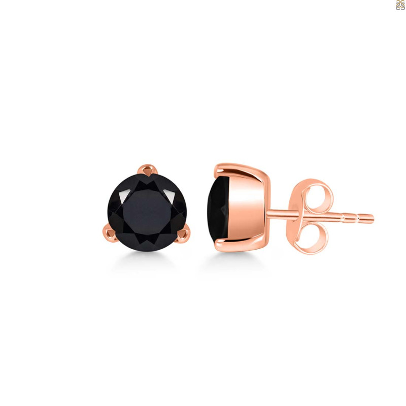 Black Tourmaline Stud Earring BLS-RDE-1567.