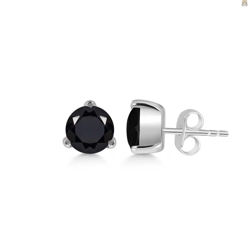 Black Tourmaline Stud Earring